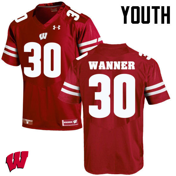 Wisconsin Badgers Youth #30 Coy Wanner NCAA Under Armour Authentic Red College Stitched Football Jersey QZ40G48NG